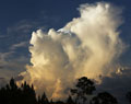 Storm clouds; landscape visible at the bottom in North Port.